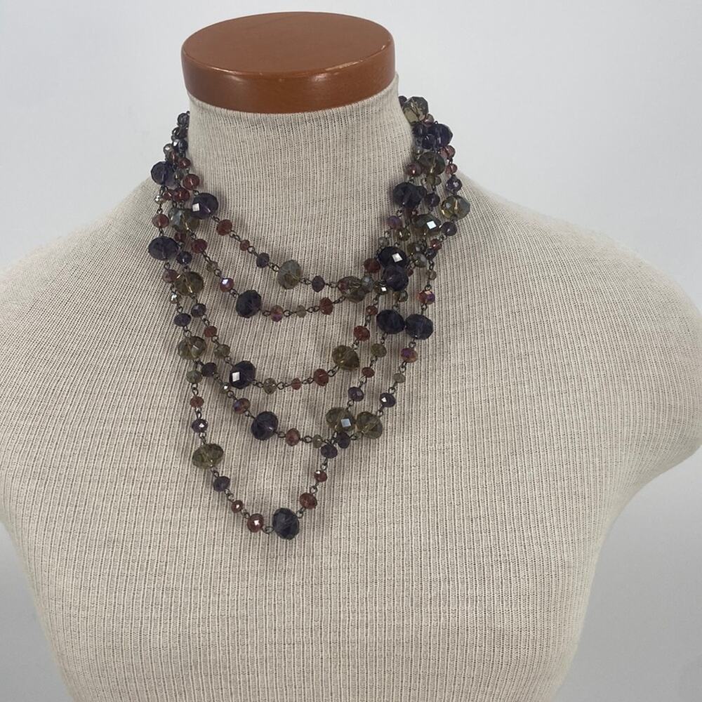Whimsygoth Multilayer crystal beaded necklace